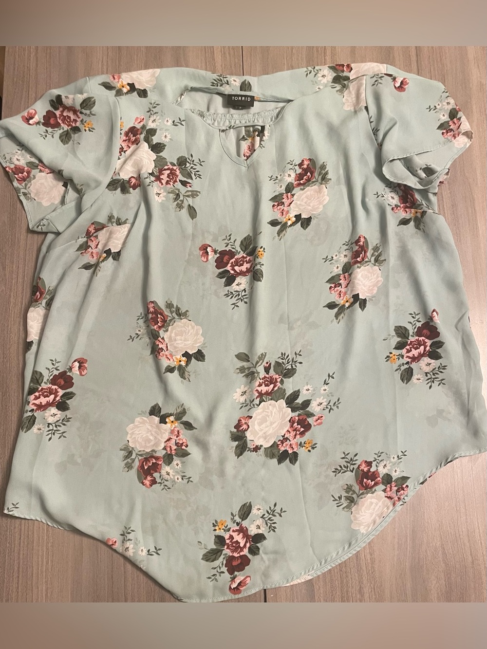 Torrid Floral Keyhole Georgette Blouse - Size 2 (2X)